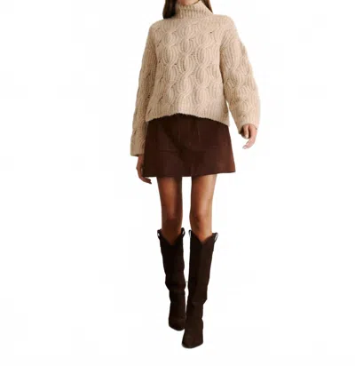 Tanya Taylor Opaline Knit Top In Heather Walnut In Blue