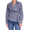 Shop Tanya Taylor Orla Top In Dark Marina In Multi