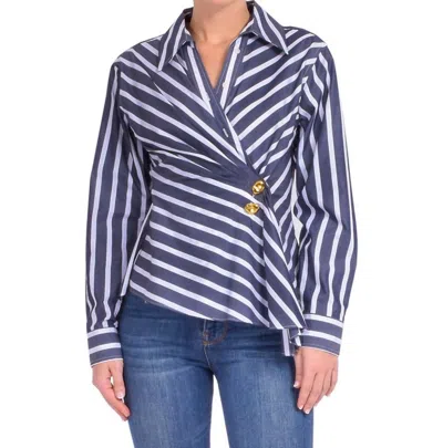 Tanya Taylor Orla Top In Dark Marina In Multi