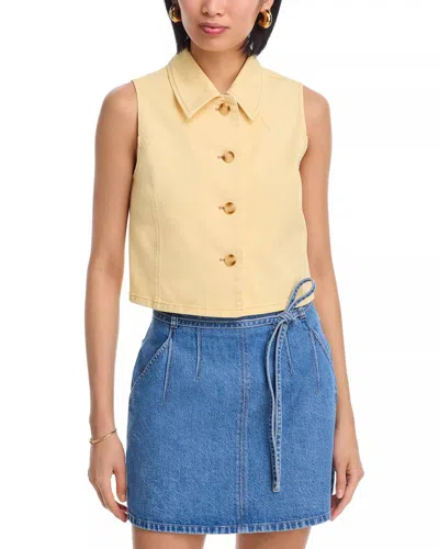 Tanya Taylor Parton Top In Butter In Yellow