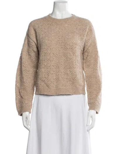 Pre-owned Tanya Taylor Patterned Crew Neck Sweater In Neutral