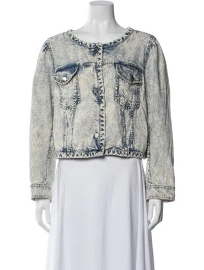 Pre-owned Tanya Taylor Patterned Denim Jacket In White