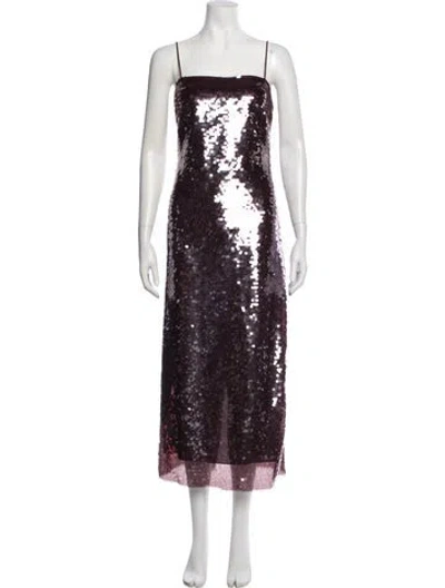 Pre-owned Tanya Taylor Patterned Midi Length Dress In Purple
