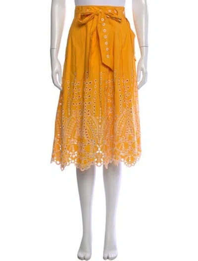 Pre-owned Tanya Taylor Patterned Midi Length Skirt In Yellow