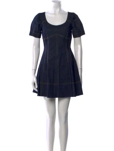 Pre-owned Tanya Taylor Patterned Mini Dress In Blue