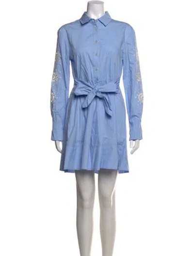 Pre-owned Tanya Taylor Patterned Mini Dress In Blue