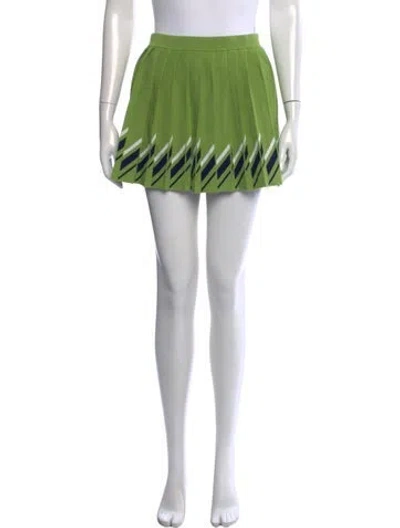 Pre-owned Tanya Taylor Patterned Mini Skirt W/ Tags In Green