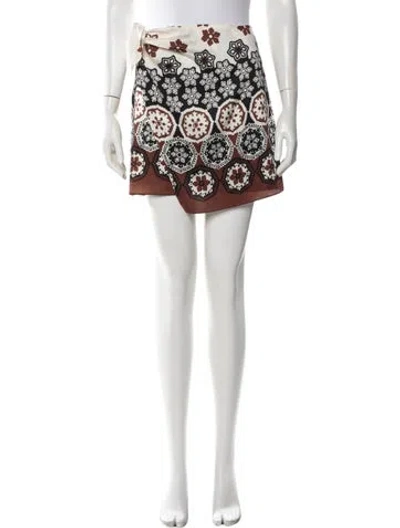 Pre-owned Tanya Taylor Patterned Mini Skirt In White