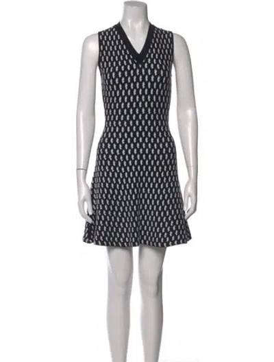 Pre-owned Tanya Taylor Patterned V-neck Top In Black