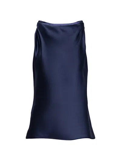 Tanya Taylor Penny Twist-shoulders Top In Blue