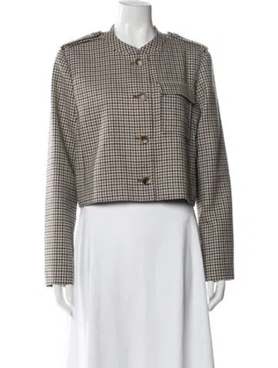 Pre-owned Tanya Taylor Plaid Print Jacket In Neutrals