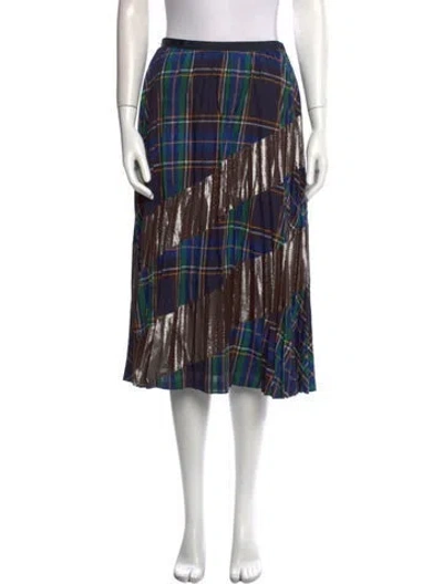 Pre-owned Tanya Taylor Plaid Print Knee-length Skirt