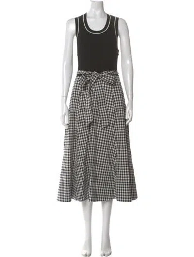 Pre-owned Tanya Taylor Plaid Print Long Dress In Blue
