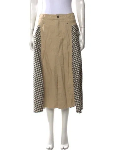 Pre-owned Tanya Taylor Plaid Print Long Skirt In Neutrals