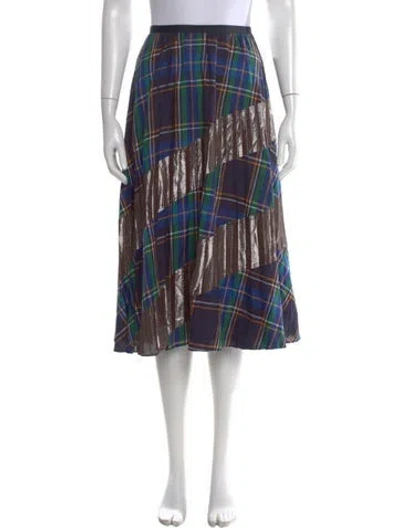 Pre-owned Tanya Taylor Plaid Print Midi Length Skirt