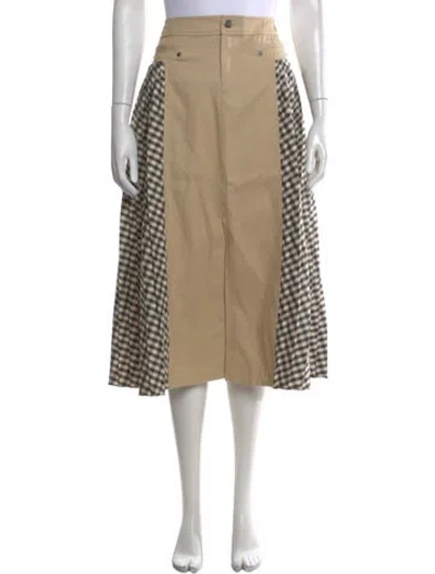 Pre-owned Tanya Taylor Plaid Print Midi Length Skirt In Neutrals