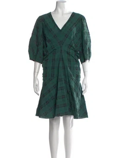 Pre-owned Tanya Taylor Plaid Print Mini Dress In Multi