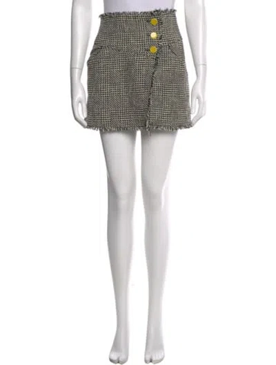 Pre-owned Tanya Taylor Plaid Print Mini Skirt In White