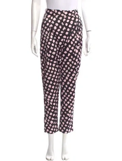 Pre-owned Tanya Taylor Polka Dot Print Straight Leg Pants In Multi