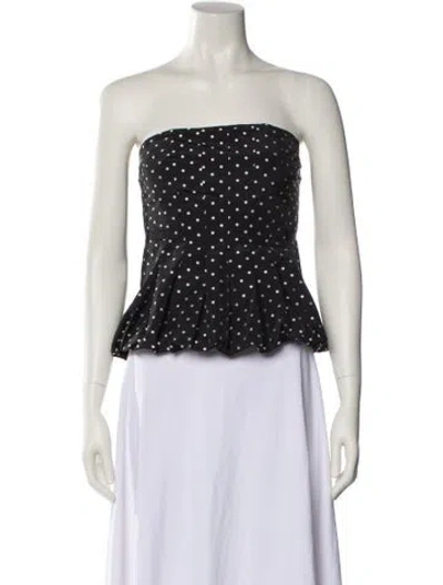 Pre-owned Tanya Taylor Polka Dot Print Strapless Crop Top W/ Tags
