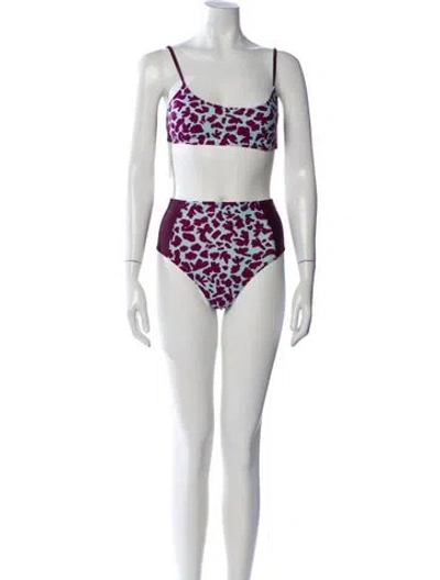 Pre-owned Tanya Taylor Printed Bikini W/ Tags In Multi