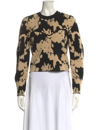 Pre-owned Tanya Taylor Printed Crew Neck Sweater In Multi
