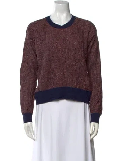 Pre-owned Tanya Taylor Printed Crew Neck Sweatshirt In Red