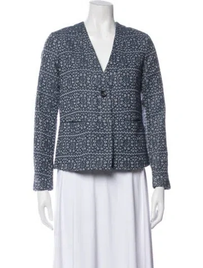 Pre-owned Tanya Taylor Printed Jacket In Blue