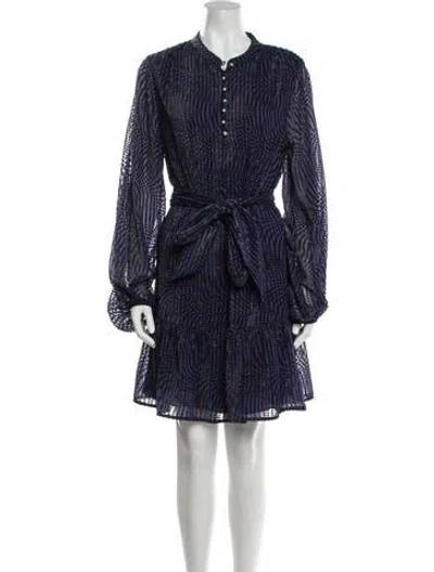 Pre-owned Tanya Taylor Printed Knee-length Dress In Blue
