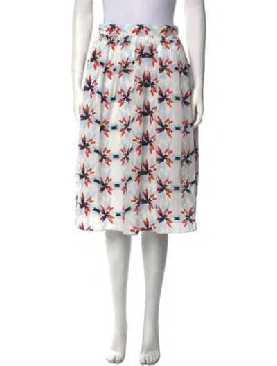 Pre-owned Tanya Taylor Printed Knee-length Skirt W/ Tags In Blue