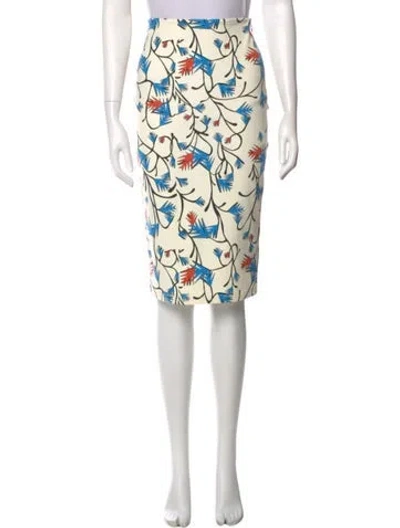 Pre-owned Tanya Taylor Printed Knee-length Skirt In White