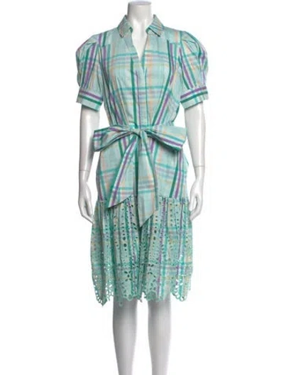 Pre-owned Tanya Taylor Printed Midi Length Dress In Green
