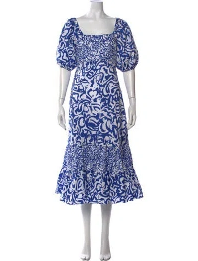 Pre-owned Tanya Taylor Printed Midi Length Dress In Multi