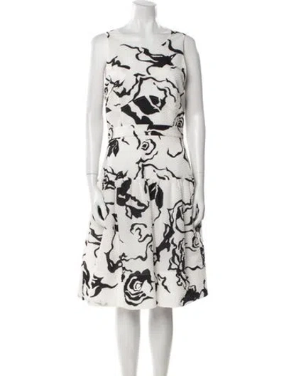 Pre-owned Tanya Taylor Printed Midi Length Dress In White