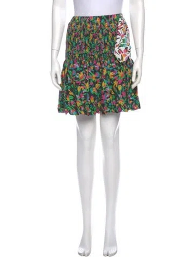 Pre-owned Tanya Taylor Printed Mini Skirt In Black