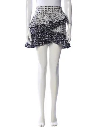 Pre-owned Tanya Taylor Printed Mini Skirt In Blue