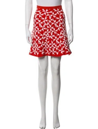 Pre-owned Tanya Taylor Printed Mini Skirt In Red
