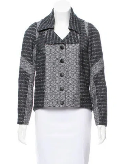 Pre-owned Tanya Taylor Printed Notch-lapel Jacket In Gray