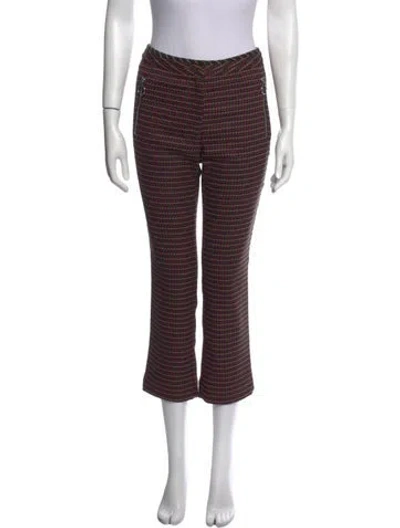 Pre-owned Tanya Taylor Printed Straight Leg Pants In Black