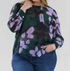 Tanya Taylor Reagan Long Sleeve Top - Plus Size In Winterberry In Multi