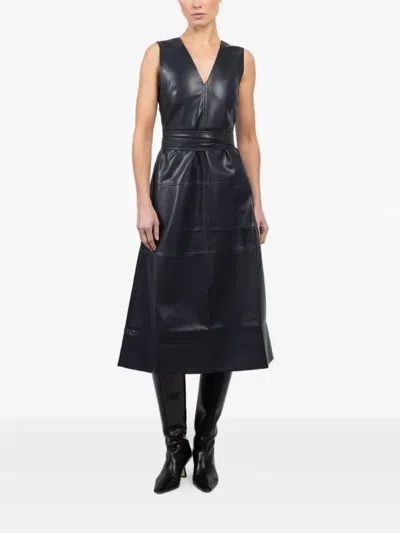 Tanya Taylor Reinella V-neck Midi Dress In Black