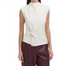 Tanya Taylor Robin Mock Neck Top In Cream In White