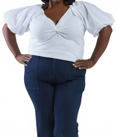 Tanya Taylor Romy V-neck Top - -plus Size In Optic White