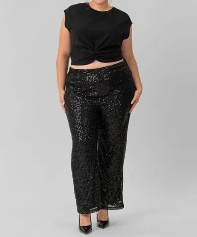 Tanya Taylor Rosalie Crew Neck Crop Top - Plus In Black