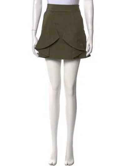 Pre-owned Tanya Taylor Ruffle Embellishment Mini Skirt In Green