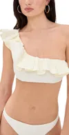 Tanya Taylor Sarita Bikini Top Cream In Cream