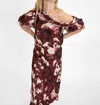 Tanya Taylor Satin Georgia Top In Burgundy/peony Multi In Multi