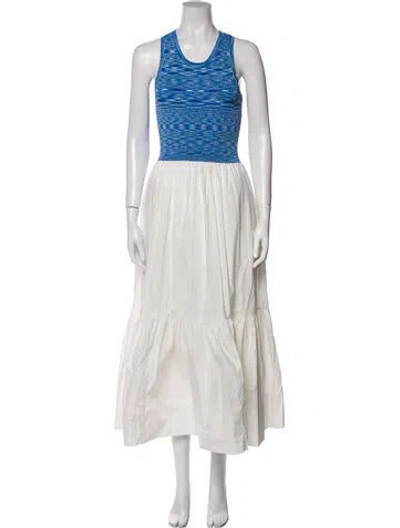 Pre-owned Tanya Taylor Scoop Neck Long Dress In White
