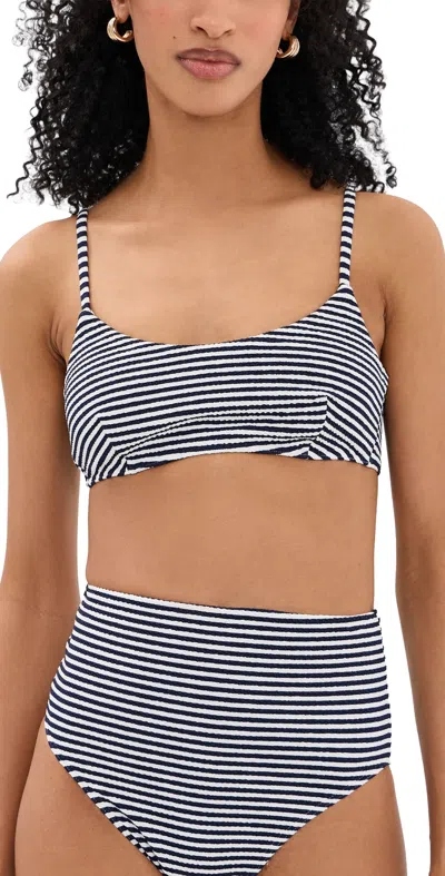 Tanya Taylor Seamless Kaia Top Maritime Blue/ Cream Multi