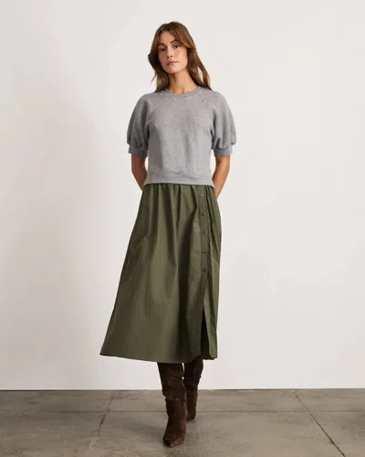 Tanya Taylor Shayna Combo Midi Dress In Green